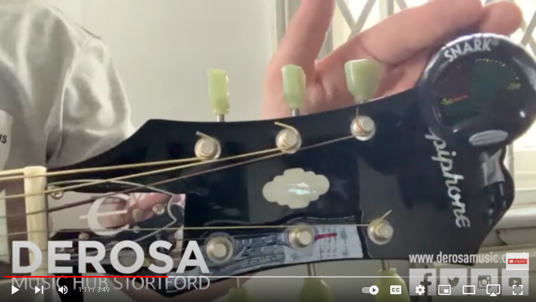 How to tune your guitar with a Snark Electronic Guitar Tuner derosa