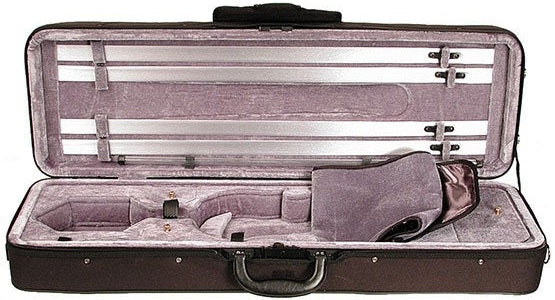 Rectangular (oblong) hard case for 4/4 size violin. Black