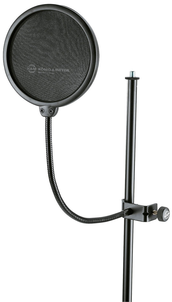 Konig & Meyer 23956 Pop Shield 130mm diameter. Gooseneck with clamp fitting