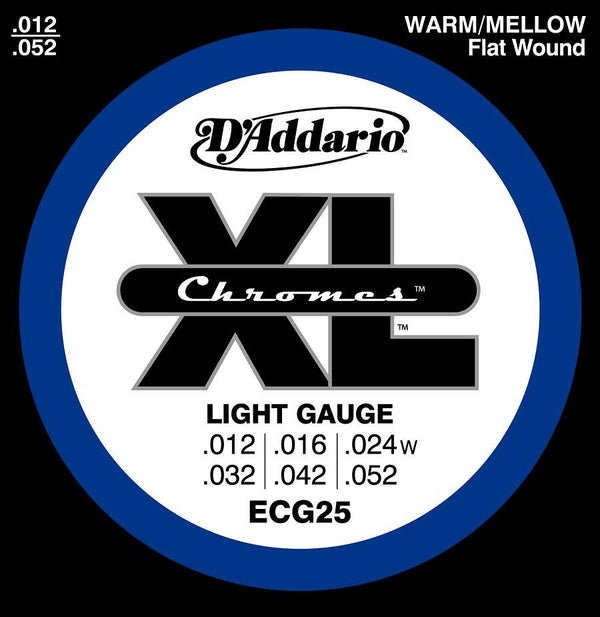 D'Addario ECG25 Electric Guitar Strings Chromes Jazz medium. 12-52.