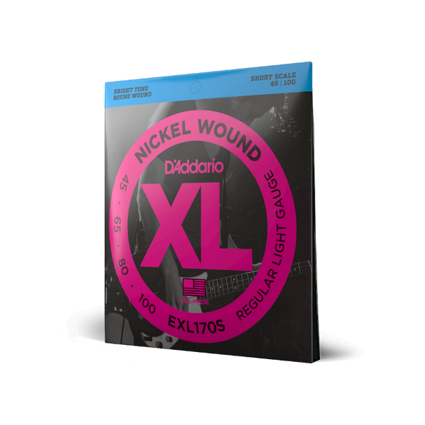 EXL170S  45-100 Regular Light, Short Scale, XL Nickel Bass Strings