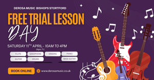 Book a free 15 minute free trial lesson on Saturday 11th April 2026 between 10am - 4pm