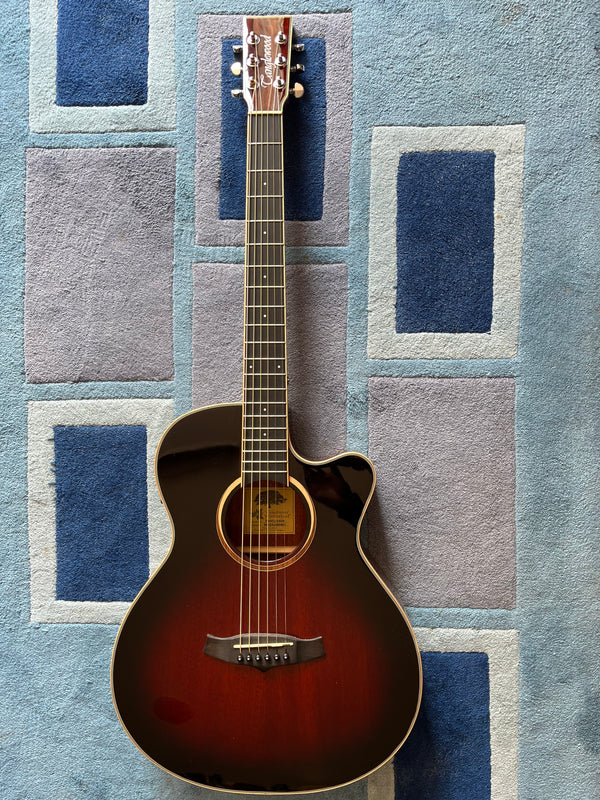 Tanglewood Winterleaf TW4TLCEAVB Thinline Electro acoustic guitar. Autumn Vintage Burst Gloss