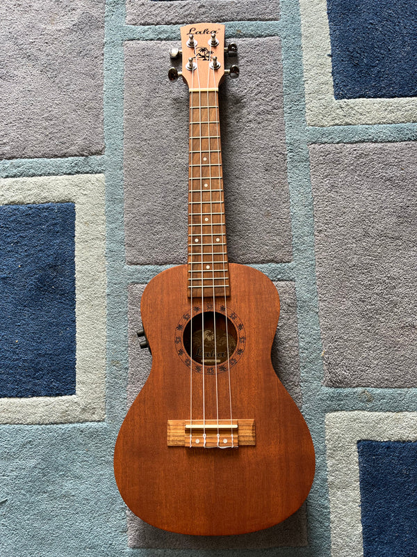 Laka Mahogany Series Electro-Acoustic Ukulele & Carry Bag ~ Concert