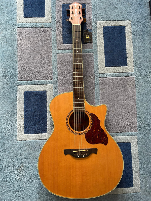 Used Crafter GAE7-N Electro acoustic guitar. Solid Cedar Top.