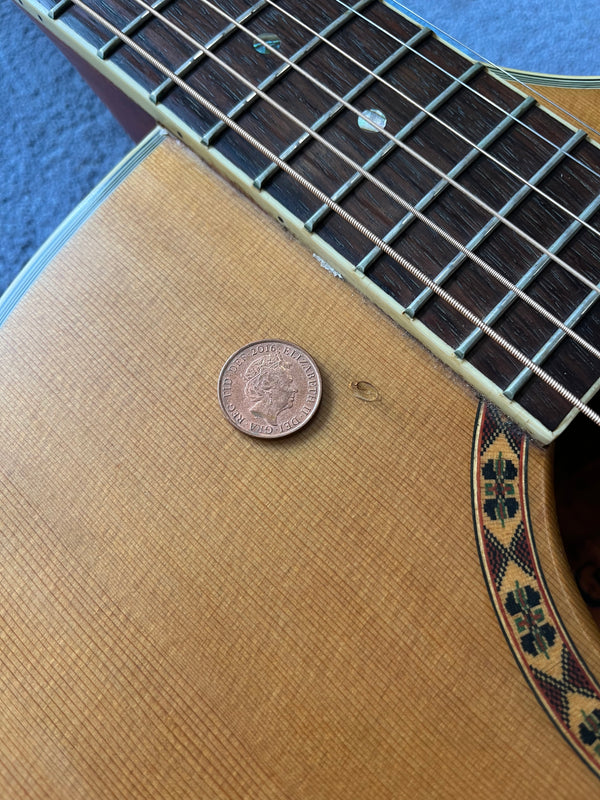 Used Crafter GAE7-N Electro acoustic guitar. Solid Cedar Top.