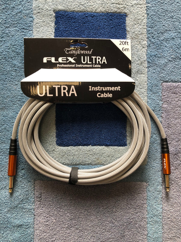 FX6SG -Tanglewood Flex Ultra Instrument Cable STORM GREY - 20 FT (6M), Straight
