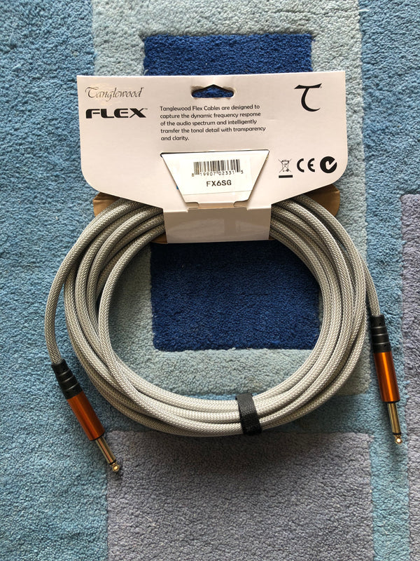 FX6SG -Tanglewood Flex Ultra Instrument Cable STORM GREY - 20 FT (6M), Straight
