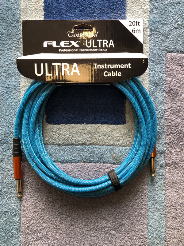 FX6OB-  Tanglewood Flex Ultra Instrument Cable OCEAN BLUE - 20FT (6M), Straight