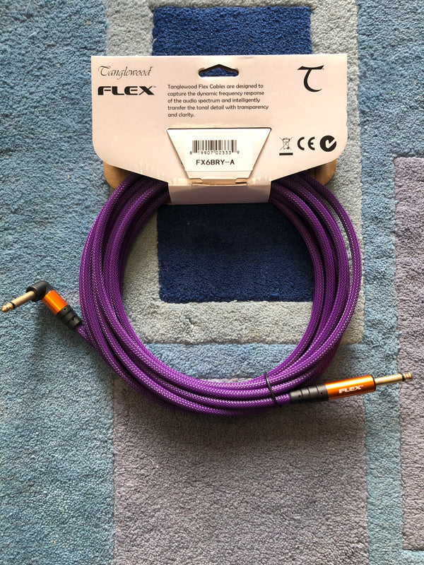 FX6BRY-A -  Tanglewood Flex Ultra Instrument Cable BLACKBERRY - 20FT (6M), Angled