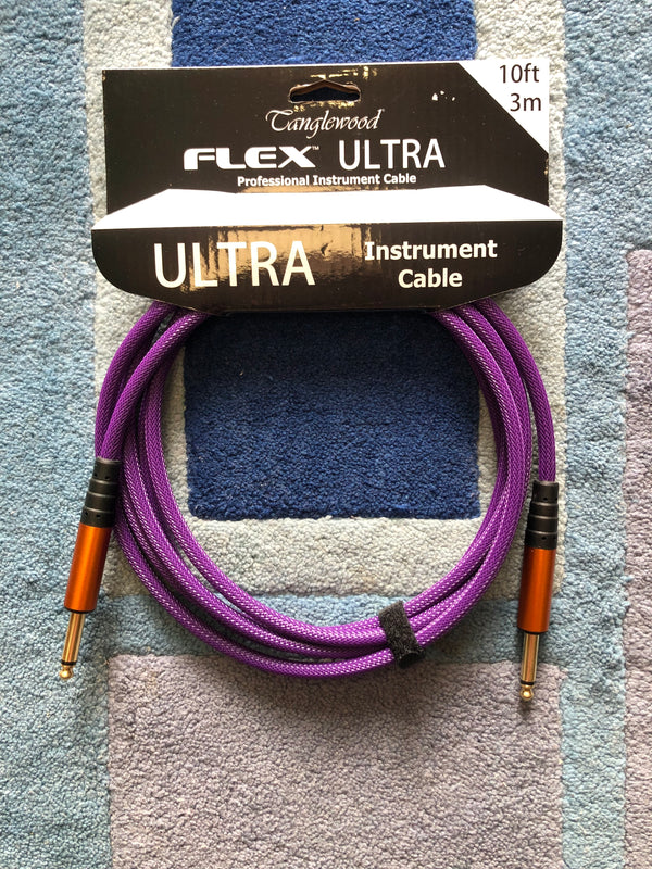 FX3BRY-  Tanglewood Flex Ultra Instrument Cable BLACKBERRY - 10FT (3M), Straight