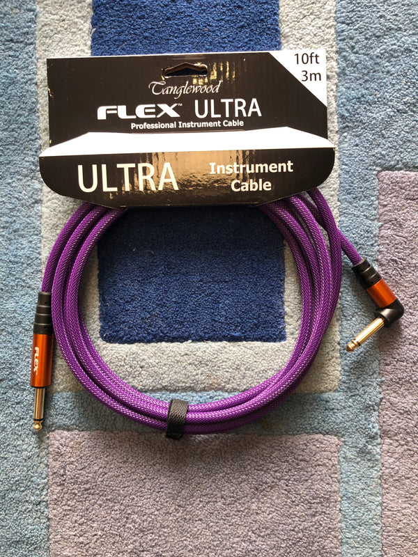 FX3BRY-A -  Tanglewood Flex Ultra Instrument Cable BLACKBERRY - 10FT (3M), Angled