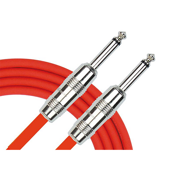 DELUXE SERIES 10' STRAIGHT ENDS RED GUITAR CABLE.