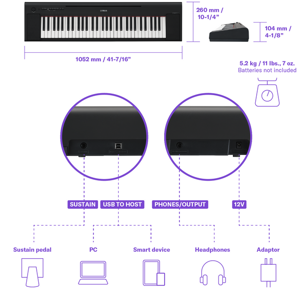 Yamaha NP15 Piaggero Series Keyboard