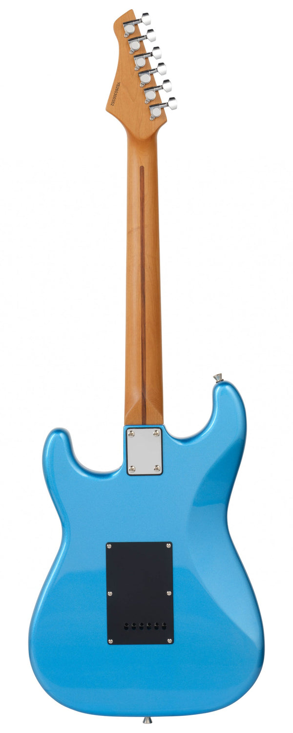 NorthstarStrat style guitar in metallic blue - rear view