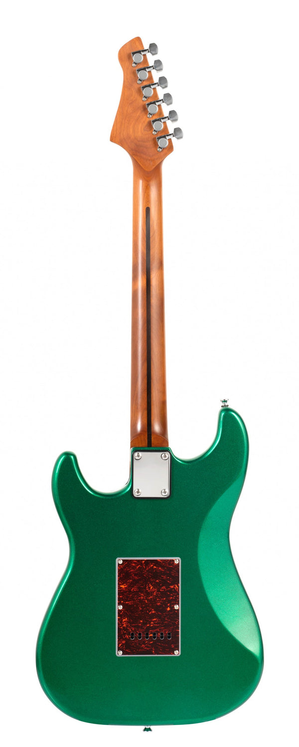 Strat style electric guitar suitable for beginners. Emerald Green Metallic.