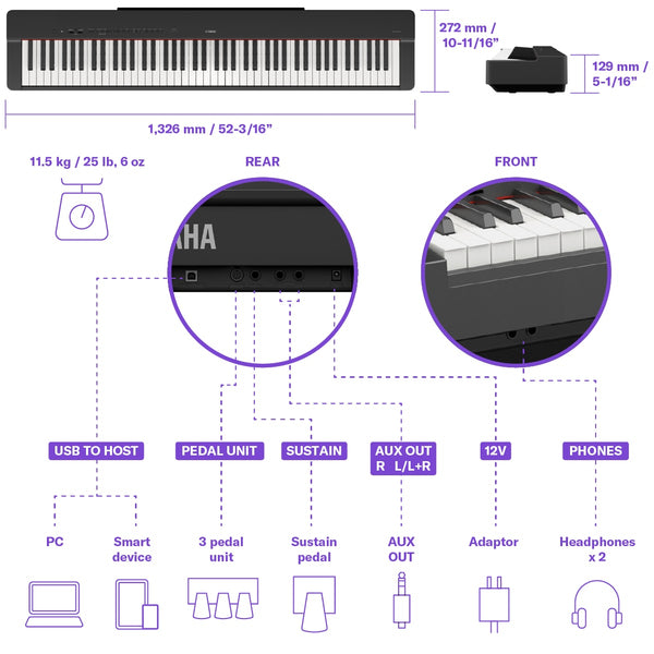 Yamaha P225 Portable Series Piano