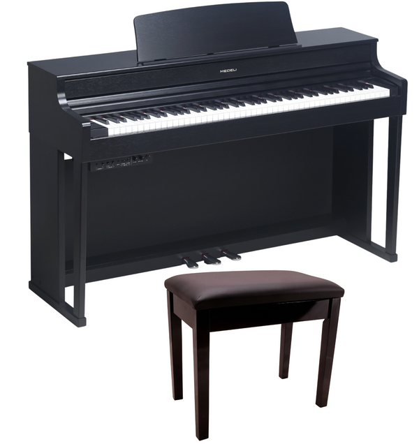 Medeli UP405EBK FORTE Series Digital Upright Piano with Package options. Black.