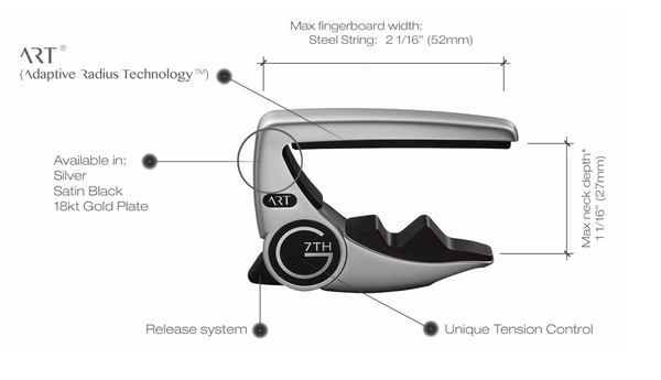 Performance 3 ART Series Capo for Electric and Acoustic guitars ( Silver )