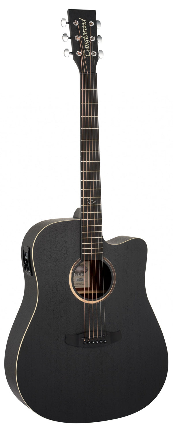 Blackbird Series Electro Acoustic Dreadnought Guitar with cutaway. Black.