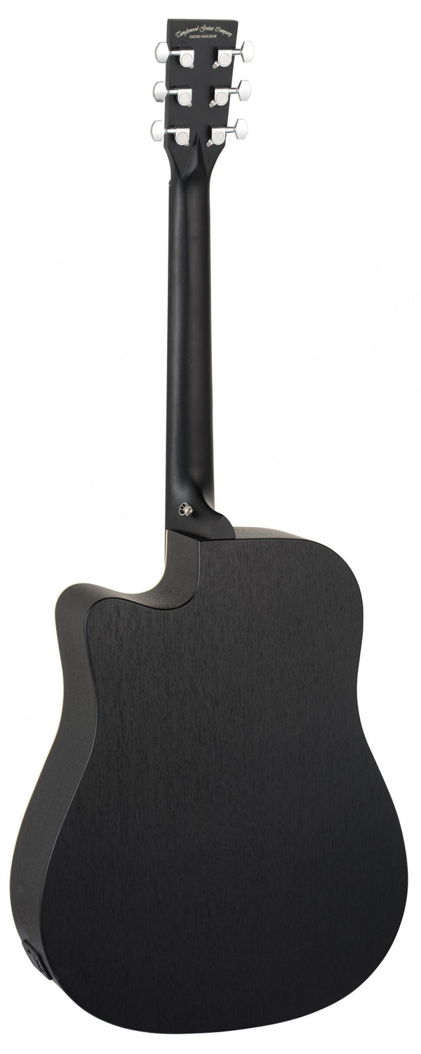 Blackbird Series Electro Acoustic Dreadnought Guitar with cutaway. Black.