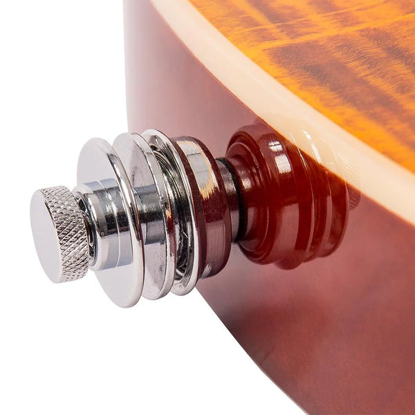 Vintage V100AFD Les Paul Electric Guitar with Flamed Amber Top.