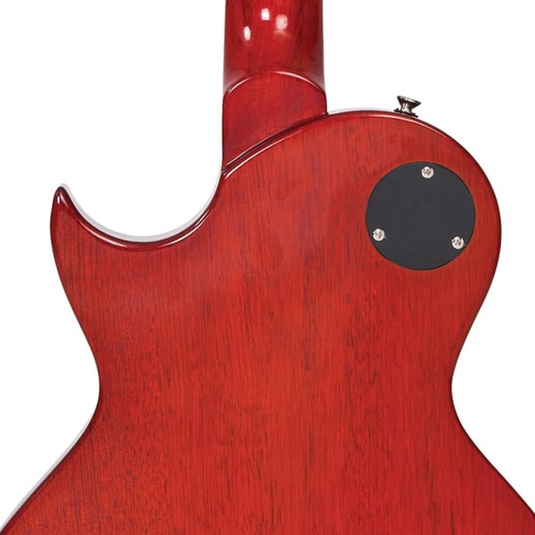 Vintage V100SB Les Paul Electric Guitar in Tobacco Sunburst. Gold hardware.