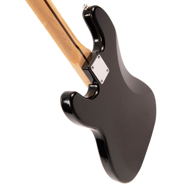 Vintage V42 ReIssued Bass Guitar. Black with Maple neck.