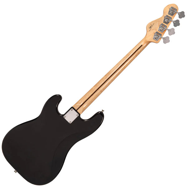 Vintage V42 ReIssued Bass Guitar. Black with Maple neck.