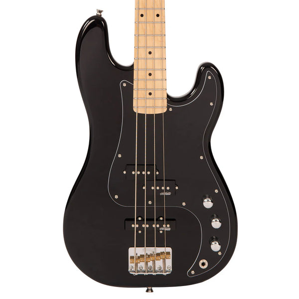 Vintage V42 ReIssued Bass Guitar. Black with Maple neck.