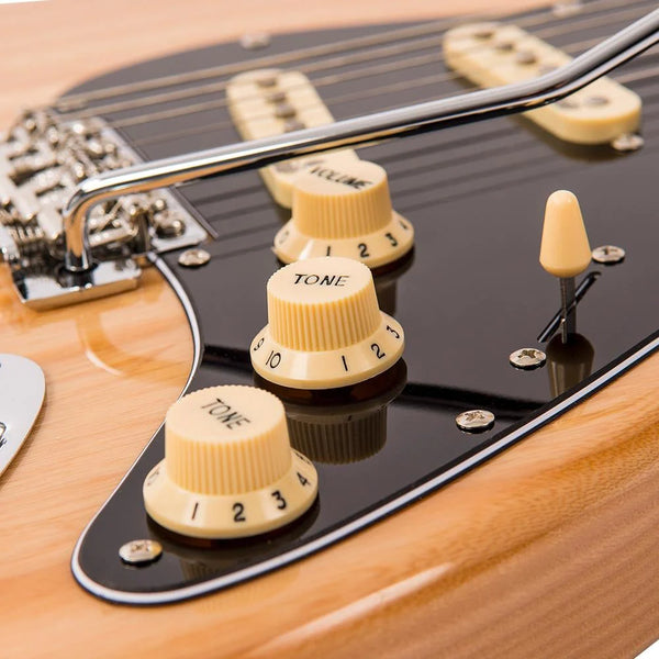 Vintage V6MNAT Stratocater style electric guitar in Gloss Natural Finish