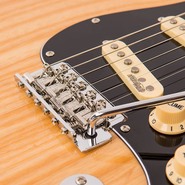 Vintage V6MNAT Stratocater style electric guitar in Gloss Natural Finish