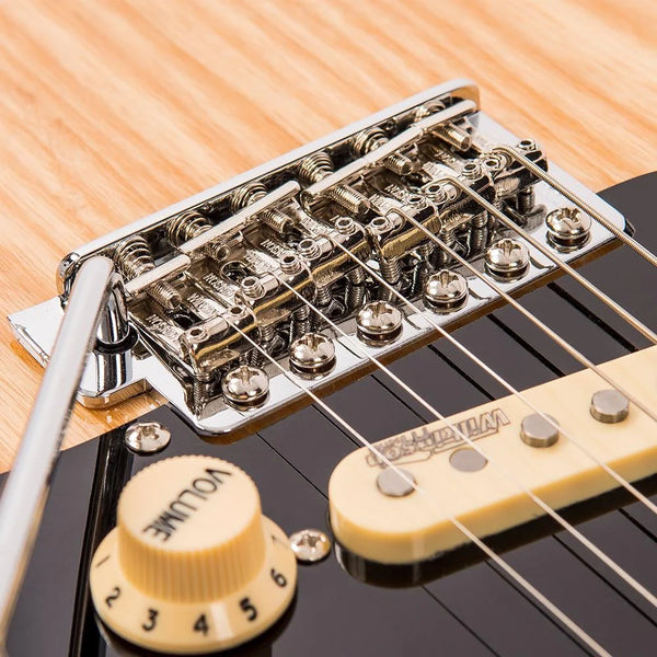 Vintage V6MNAT Stratocater style electric guitar in Gloss Natural Finish