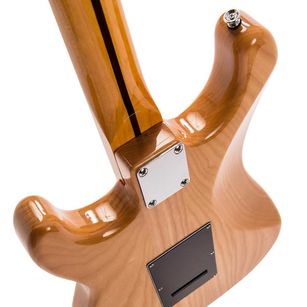 Vintage V6MNAT Stratocater style electric guitar in Gloss Natural Finish