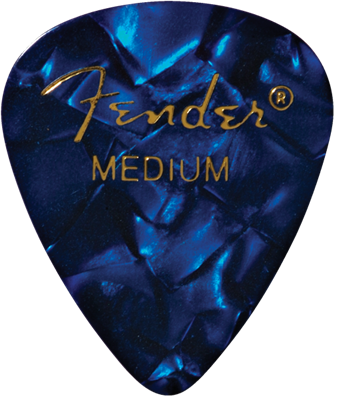 Fender 351 Premium Medium Blue Moto picks. Pack of 12.