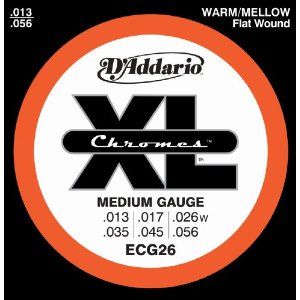 Daddario ECG26 Electric Guitar Strings Chromes Jazz medium. 13-56.