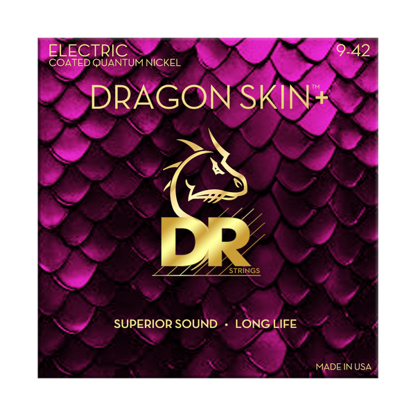 DR Strings Dragon Skin+ Quantum Nickel Electric Guitar Light Set. 9-42