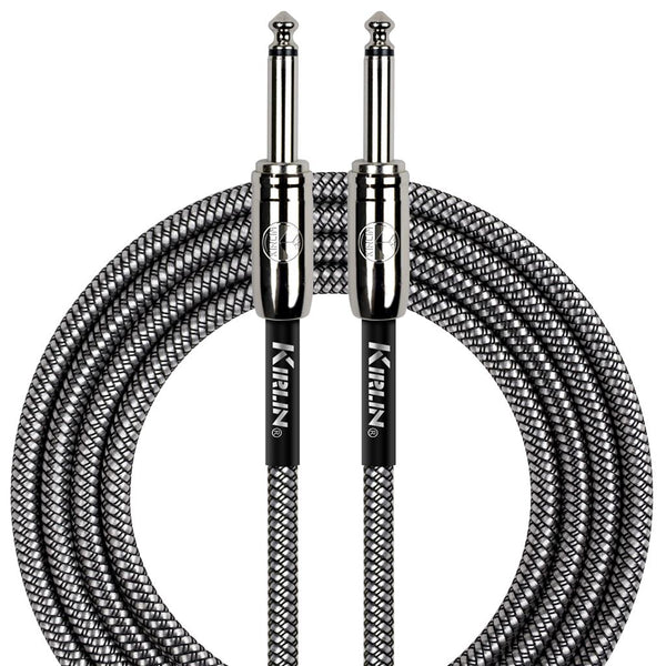 FABRIC 10' STRAIGHT ENDS BLACK GUITAR CABLE.