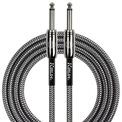 KIRLIN STRAIGHT ENDS IWC201PNBK-20FT 20 Foot Braided guitar cable. Black.