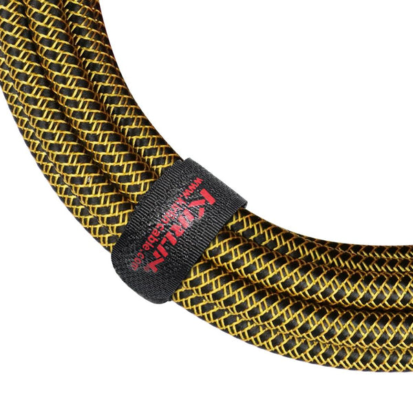 FABRIC 20' STRAIGHT ENDS YELLOW & BLACK GUITAR CABLE