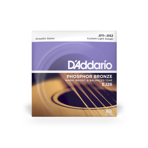 D'Addario EJ26 11-52 Phosphor Bronze Acoustic Guitar Strings