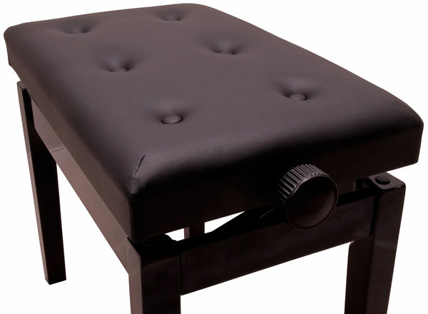 Piano Bench Adjustable Height. Black.
