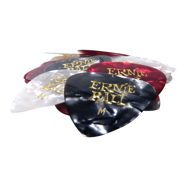 Assorted Colour Pearlescent Plectrums. Medium. Pack of 24 Picks.