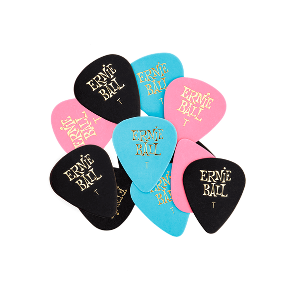 THIN ASSORTED COLOUR PICKS. Pack of 12 picks. Thin