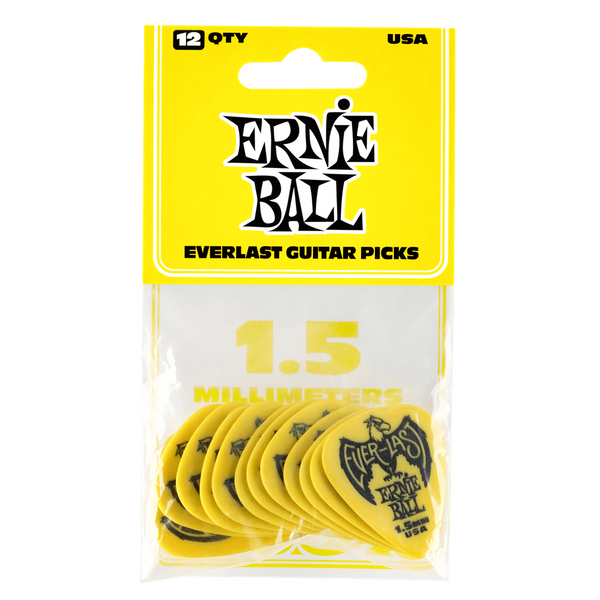EVERLAST Plectrums. Pack of 12 Picks. 1.5mm