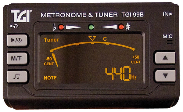 TGI TGI99B Tuner Chromatic Tuner/Metronome with Clip On Mic.