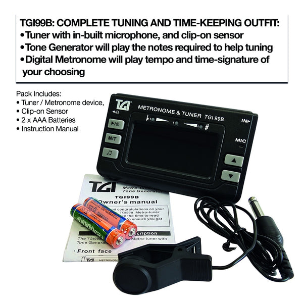 Tuner Chromatic Tuner/Metronome with Clip On Mic.