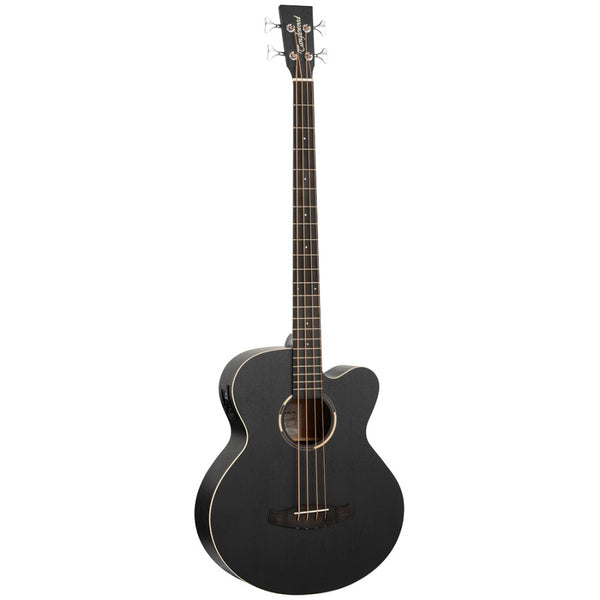 Blackbird Series Electro-Acoustic Bass Guitar. Black.