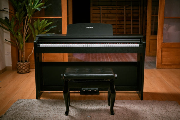 Medeli EDUCATIONAL Series Digital Upright Piano. 88 Key. Black with Package options. Black.