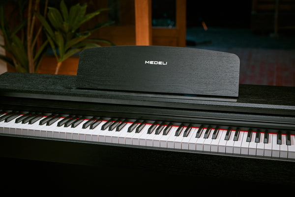 Medeli EDUCATIONAL Series Digital Upright Piano. 88 Key. Black with Package options. Black.